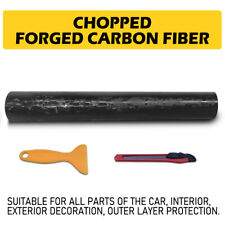 24k Chopped Forged Carbon Fiber Gloss Black Car Vinyl Wrap Sticker Decal Sheet