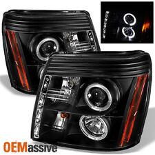 Fits 2002-06 Escalade Hid Model Halo Projector Black Drl Daylight Led Headlights