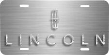 Lincoln Logo Gray Brushed Steel Look Background Vehicle License Plate Car Tag