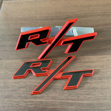 2x Oem For Rt Front Grill Emblems Rt Badge Trunk Rear Red Black Car Sticker