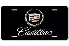 Cadillac Cadi Wreath Inspired Art Flat Aluminum License Plate Tag Black Look