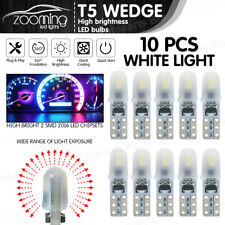 10x Car T5 3528 2smd Wedge Xenon White Led Light Bulbs 17 18 27 37 58 70 74 2721
