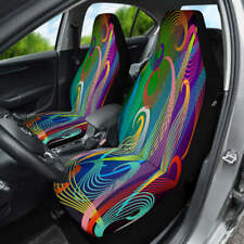 Paisley Style Pattern Car Seat Covers Colorful Front Seat Protectors Pair Auto