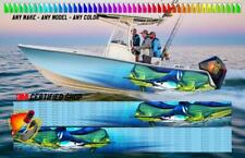 Mahi Mahi And Marlin Sky Blue Graphic Vinyl Boat Wrap Fishing Pontoon Etc..