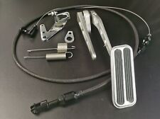 Billet Alum Universal Gas Pedal 48 Black Throttle Cable Bracket Spring Kit