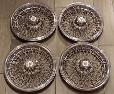 81-88 Chevy Monte Carlo 14 Spoke Hubcaps Wire Wheel Covers Rare Set