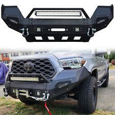 Vijay For 2016-2023 Tacoma Front Texture Bumper W Winch Plate And Led Light