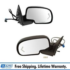 Side View Mirror Power Heated Signal Smooth Cap Pair For Gm Truck