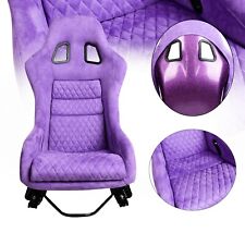 1xfrp Universal Fiber Glass Bucket Racing Seat Purple Suede Cushions