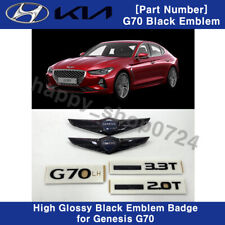 Hood Trunk Wing Logo Letter Glossy Black Emblem Badge For Genesis G70 2018-2021