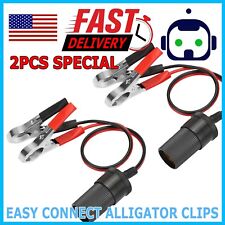 2pcs Car Battery Alligator Clamp Clip Cigarette Lighter Power Adapter Socket 12v