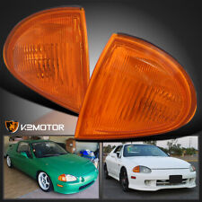 Fits 1993-1997 Honda Del Sol Amber Corner Lights Turn Signal Lamps Pair 94-97
