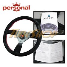Italy Personal Neo Grinta 350 Mm Steering Wheel Black Suede Red Stiching Horn