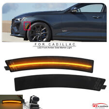 Smoked Lens Front Bumper Amber Led Strip Side Marker Lamp For 2020 Cadillac Ct4