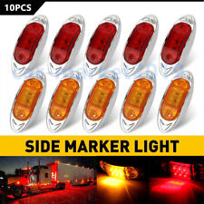 10x Amber Red 6 Led Side Marker Clearance Lights Waterproof For Trailer Truck Rv