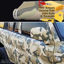 Army Camo Camouflage Desert Vinyl Film Wrap Sticker Bubble Free Air Release