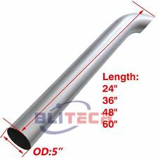 5 Inch Od Aluminized Curved Exhaust Stack Pipe 24 36 48 60 Inch Length Tube