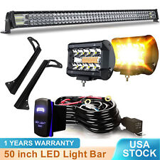 50inch Led Light Bar With Roof Mount Brackets For 1987-1995 Wrangler Yj Offroad