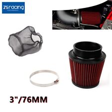 Red 3 76mm Dry Air Filter Inlet Cold Air Intake Cone Wair Filter Dust Cover