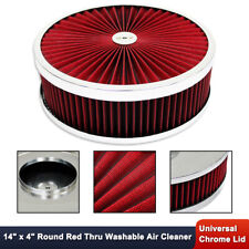Super Flow 14 X 4 Round Washable Air Cleaner Recessed Base W Chrome Lid