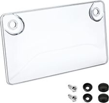Motorcycle Bubble Clear License Plate Shield Cover Tag Shield 2 Screw Caps