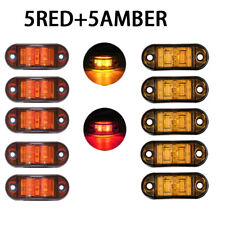 10pcs Marker Lights 2.5 Led Truck Trailer Oval Clearance Side Light Redamber