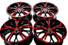 4 New Ddr R25 17x7 4x100114.3 40mm Blackpolished Red Wheels Rims
