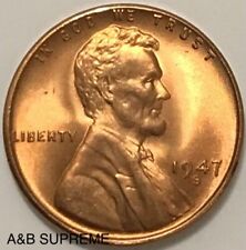 1947 S Lincoln Wheat Cent Bronze Penny Gem Bu Uncirculated