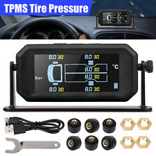 Wireless Solar Tpms Lcd Car Tire Pressure Monitoring System 6 External Sensors