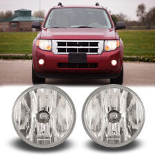Set Of 2 For 07-12 Ford Escape Fog Lights Front Clear Bumper Driving Lamps Pair