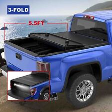 Tri Fold Hard Truck Tonneau Cover 5.5ft Bed For 2007-2024 Toyota Tundra On Top