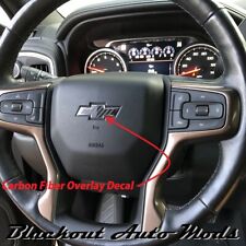 2014-24 Chevy Silverado Carbon Fiber Steering Wheel Emblem Overlay Decal