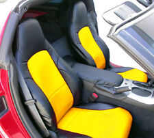 For Chevy Corvette C6 2005-2013 Blackyellow Iggee Custom Full Set Seat Covers