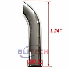 5 Inch Chrome Curved Exhaust Pipe 5 Od X 24 Inch Semi Truck Tube Tailpipe Tip