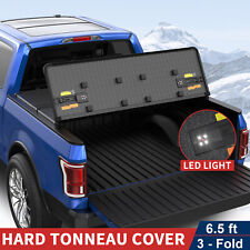 6.5ft 3-fold Hard Truck Tonneau Cover For 2015-2023 Ford F-150 Long Bed