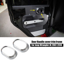 Chrome Interior Door Switch Handle Bowl Cover Trim For Jeep Wrangler Jk 07 2dr