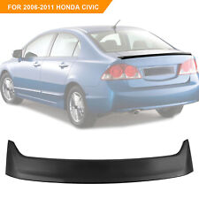 For 2006-2011 Honda Civic 4door Sedan Rear Trunk Abs Spoiler Wled Brake Black