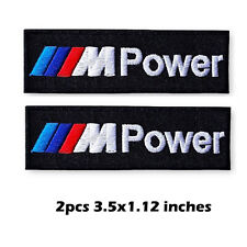 2pcs Bmw M Power Logo 3.5x1.12 Embroidered Iron On Patch
