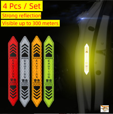 4 Pcspack Auto Car Door Open Safety Warning Reflective Decal Stickers Universal