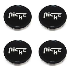 4 Niche Black Wheel Center Caps 2.95 For 56l M191 Gamma M195 Methos M222 Dfs