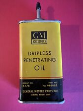 1940s Gm Dripless Penetrating 4 Ounce Oil Tin Can Lead Spout Full Excellent