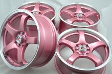 17 Pink Wheels Civic Cl Aveo Vigor Fit Aveo Accord Xb Prius C 4x100 4x114.3 Rims
