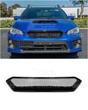 For 18-21 Subaru Wrx Sti Jdm Cs Style Glossy Black Front Mesh Grille Vent Cover