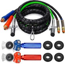 15ft 3 In 1 Abs Air Hose Wrap 7 Way Electrical Cable For Semi Truck Trailer