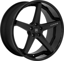 22 Inch 22x9 Lexani Savage Gloss Black Wheels Rims 5x112 40