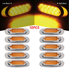 10x Marker Lights 6.5 Led Truck Rv Trailer Oval Clearance Side Light Amber Red