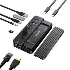 10 In 1 Usb 3.1 10gbps Usb Docking Hub With M.2 Nvmesata Ssd Enclosure Hdmi Out
