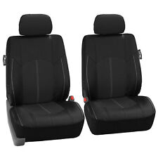 Faux Leather Premium Front Car Seat Covers For Car Truck Suv 2 Pc Set - Black