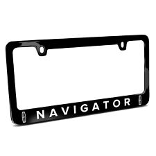 Lincoln Navigator Dual Logo Black Metal License Plate Frame