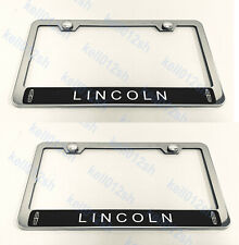 2pcs Lincolnreversed Style Stainless Steel Chrome License Plate Frame Holder